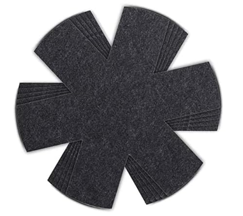 CBLF Pfannenschoner & Stapelschutz für Pfannen, Töpfe und Schüsseln,5 Stück in 38cm, Stapelschutz und Pfannenschutz aus Filz in schwarz Cover