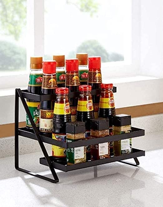 Buy NATIONAL ARTS Iron Kitchen Rack/Bottle Rack/Spice Rack/ 2 Tier Rack