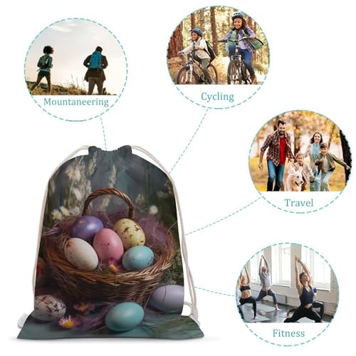 Drawstring Bag Backpack Easter Eggs Sackpack Foldable String Bags Sports Gym Bag for Shopping Yoga3
