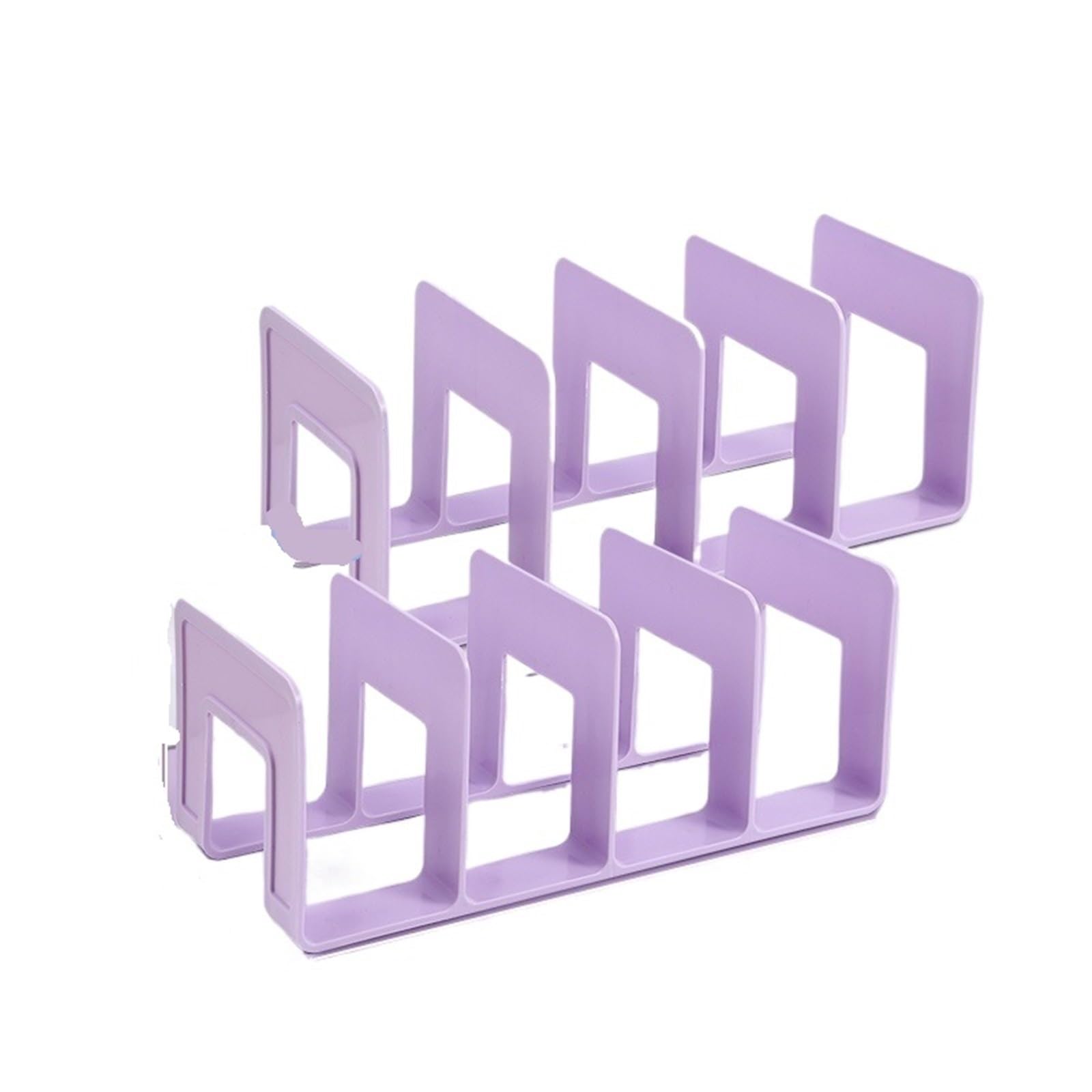 Bookends 2 Pieces Of Bookend Desktop Book Support Bookshelf Classification Storage Holding And Fixing Books(Lavender)