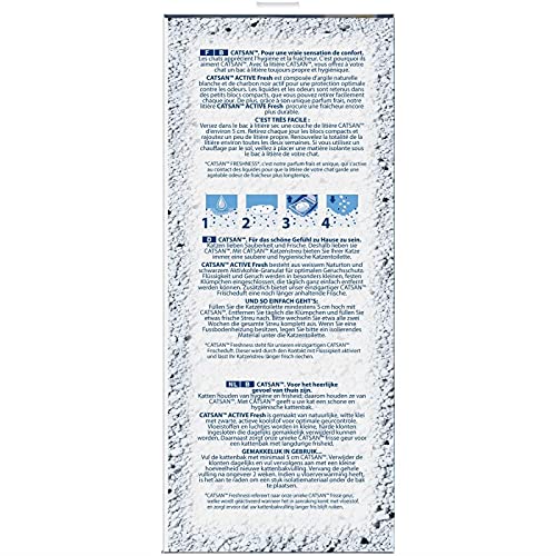 CATSAN Active Fresh 5L: Litière Minérale Agglomérante pour Chat, Technologie Odor Control, Fraîcheur Longue Durée - Le Lot De 2