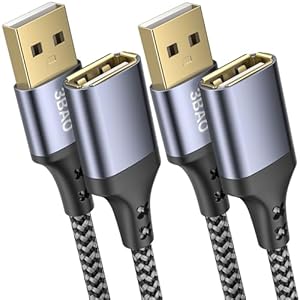 3BAO USB Verlängerung kabel [2Pack 2m ], USB 2.0 A Stecker zu Buchse Verlängerungskabel Ladekabel Daten Sync Extender für Scanner, Kartenleser, Maus, Oc... Rift, PS VR, Tastatur, Drucker usw