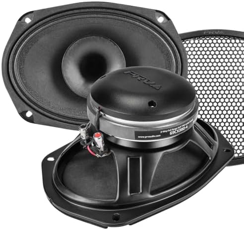 PRV AUDIO 6x9 Coaxial Car Audio Speaker 2X 69CX380-4 Loudspeaker with Built-in Tweeter Driver and Grill Included 380 Watts 4 Ohm (2 Speakers) Bundle image 3