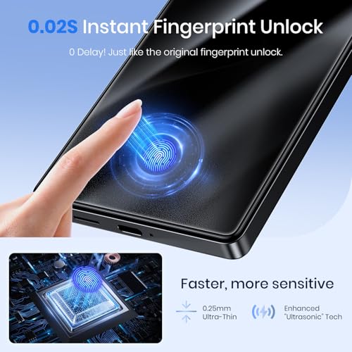 Hoerrye für Samsung Galaxy S25 FE für Panzerglas Sichtschutz - 9H+ Härte Schutzfolie, 100% Fingerabdruck Kompatibel [24° Anti-Spy, Einfache Installation,0 Staub & Blasen] Anti-Peeping, 2 Stück