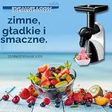 Maszyna do lodów STARLYF PERFECT ICE CREAM, maszyna do robienia lodów z owocami, maszyna do lodów i sorbetów, bardzo łatwa w użyciu, 100% naturalna, bezglutenowa, idealna koktajle