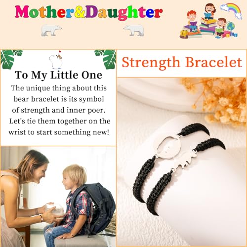 Image of P. BLAKE First Day of Kindergarten Bracelet Back to School Gifts Mommy and Me Matching Bracelets Set for Mother Daughter Son Girls Boys Jewelry Gifts