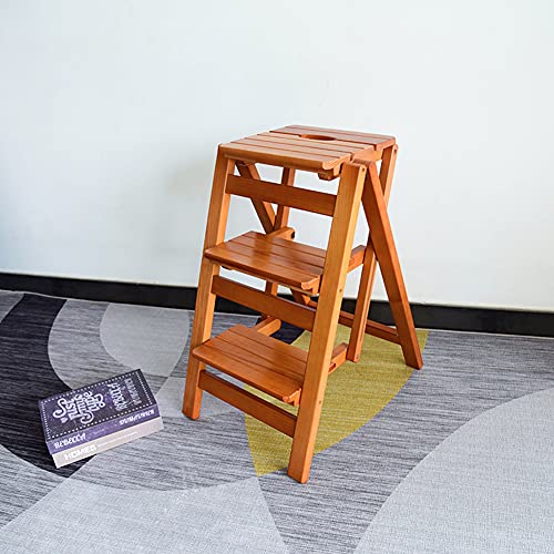 Escabeau pliant en bois échelles de cuisine durables bois 4