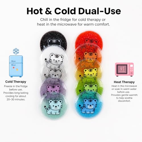 Kids Ice Pack 10-Pack, Reusable Soft Mini Cooling Ice Packs, Portable Cold Compress Packs for Boo Boos, Fever, Outdoor Sports, Travel, Home First Aid & Daily Cooling — view 6