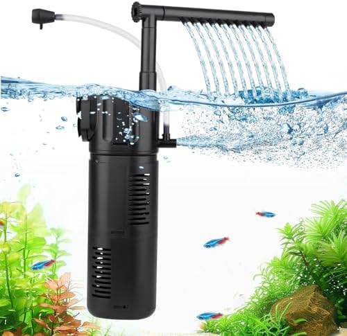 hygger Aquarium Internal Filter for 5-15 Gallon Tank, Flow Rate A...