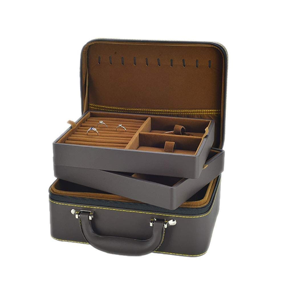 Gift for Women Jewelry Boxes Jewellery Boxes Leather Portable Jewelry Organiser 2 Layers Large Capacity Jewellery Chest for