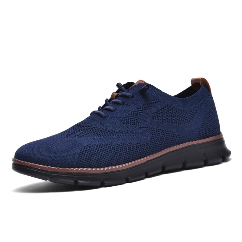Image of Wearbreeze Men's Business Casual Oxford Sneakers - Lightweight Lace-Up Dress Shoes for Work, Travel & Daily Commute