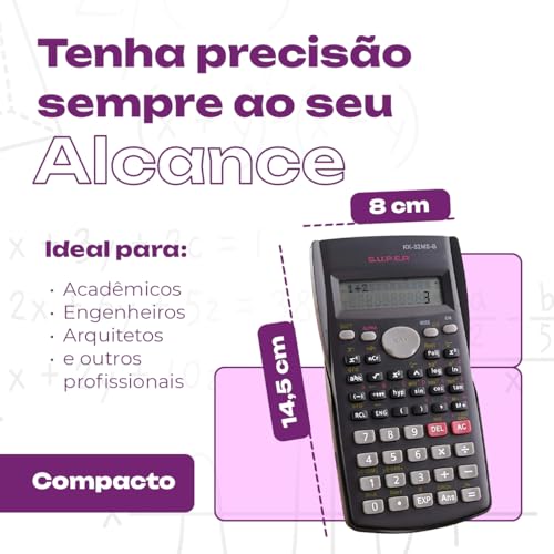 Calculadora Científica Financeira Matemática com Display Duplo 240 Funções Função Replay Estatísticas Teclas Rápidas e Conversões Matemáticas - Imagem 4