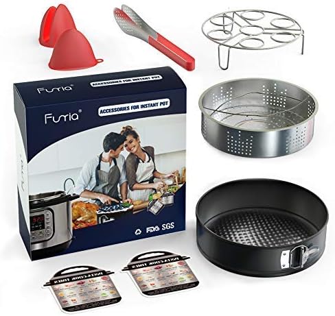 Funria Instant Pot Accessories Set, 8 Pieces Multitasking Accessories Kit Compatible with Instant Pot 5, 6, 8Qt and Other Pressure Cookers