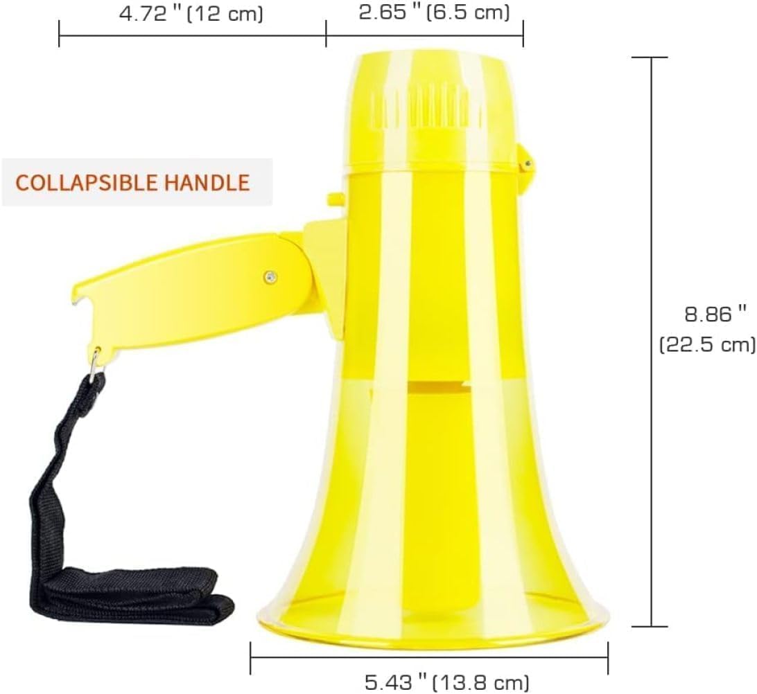 Megafono Altoparlante Megafono Manuale Sirena di Allarme E Registrazione Altoparlante Controllo Volume E Cinturino Altoparlante Megafono Esterno Megafono Bullhorn