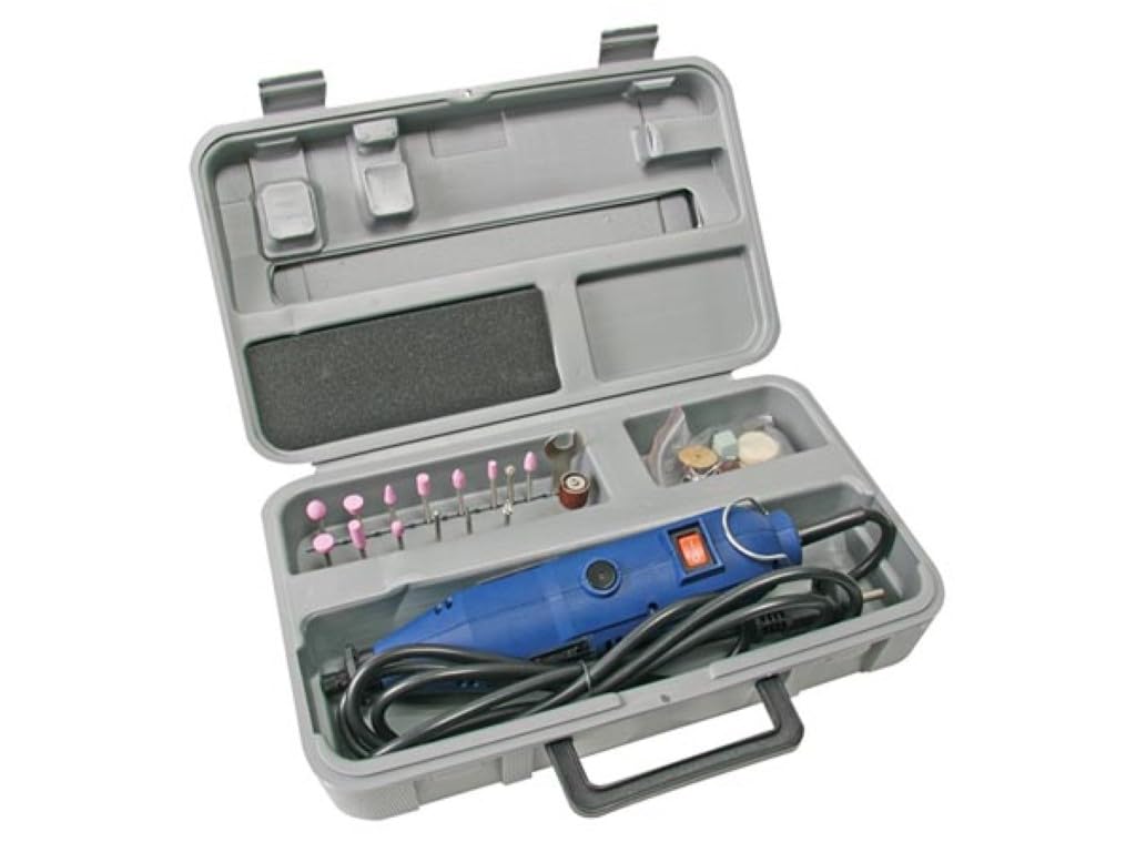 Velleman Trapano di precisione multifunzionale, con accessori, 40 pezzi, per tagliare, forare, incidere e altri lavori di bricolage, 135 W, 10.000-32.000 giri/min