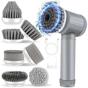 LEKISHE Electric Spin Scrubber, Electric Cleaning Brush Cordless Power Scrubber with 7 Replaceable Brush Heads Handheld Power Shower Scrubber for Bathtub, Floor, Wall, Tile, Toilet