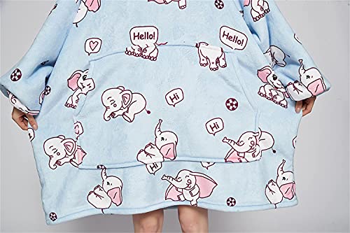 Sacebeleu Hoodie Sweatshirt Blanket,Oversized Sherpa Soft Warm Fluffy Fleece Blanket Hoodie,Giant Front Pocket for Men Women Teens Friends,With Vintage Pattern,One Size Fits All - Image 3