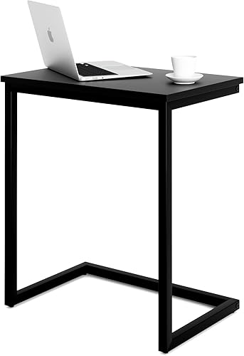 Miniatura 1 de Mesa auxiliar de sofá C con decoración de madera, bandeja de café, mesa auxiliar para aperitivos, soporte para computadora portátil, soporte para