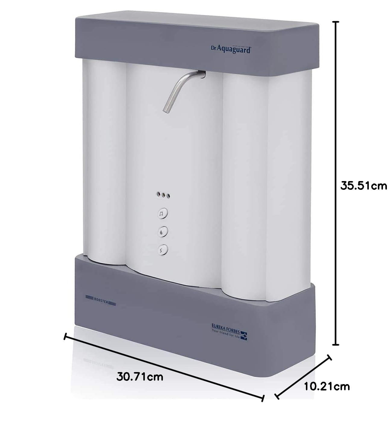 Dimensions of the Dr. Aquaguard Classic UV Water Purifier