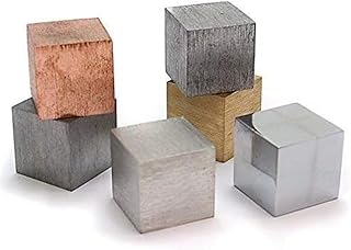 SET OF 6 Density Cubes 10mm (Brass,Lead,Iron,Copper,Aluminium,zinc)