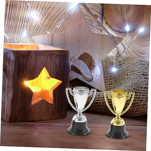BESPORTBLE 10 Pçs Troféu De Plástico Mini Troféus Copos De Plástico Dourado Troféu De Futebol Para C