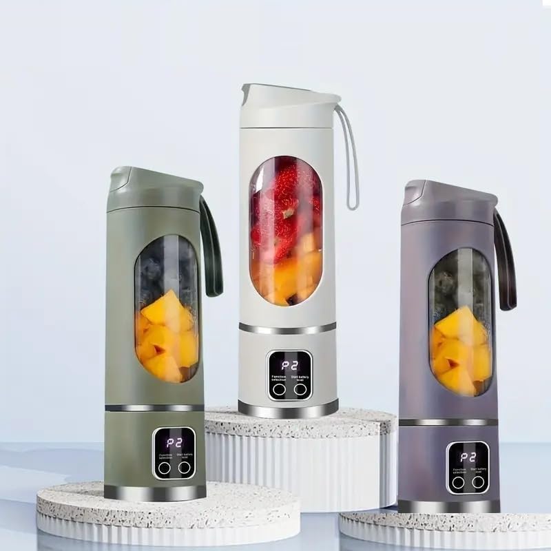 Portable Blender Electric Juicers Fruit Mixers USB Rechargeable Smoothie Mini Blender Personal Juicer 1300 Mah Rechargeable Battery-Smoothie Mini Usb Juicer Blender (10 Blades 3 Gears)-image-43