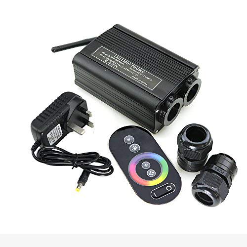 kingmaled 32W RGB LED Lights Source with 2.4G Touch Remote Control for Fiber Optic Lighting Star Ceiling Kit