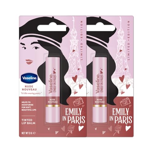 Image of Vaseline Nude Nouveau Emily in Paris Limited Edition Nude Tinted Lip Balm Stick 3g (Pack of 2)