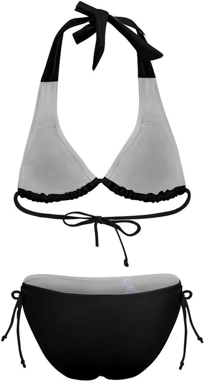 Colored Peacock Novelty Women's 2 Piece String Bikini Set Swimsuits Bathing Suit Swimwear