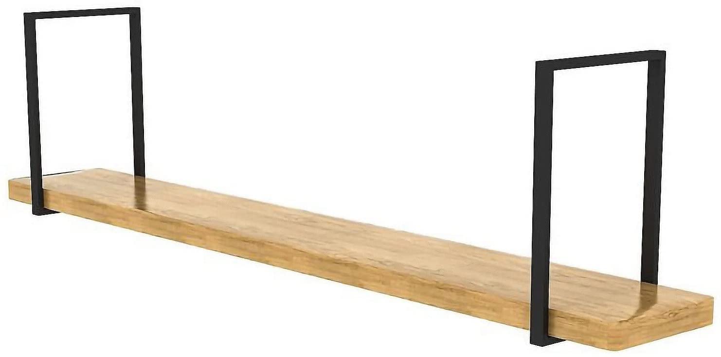 Cloison de Plafond Suspendue Métal Bois Massif Grand Vin Présentant des Livres, des Plantes, du Vin, du Stockage et des Supports décoratifs (Couleur : Noir, Taille : 100 x 30 x 50cm)