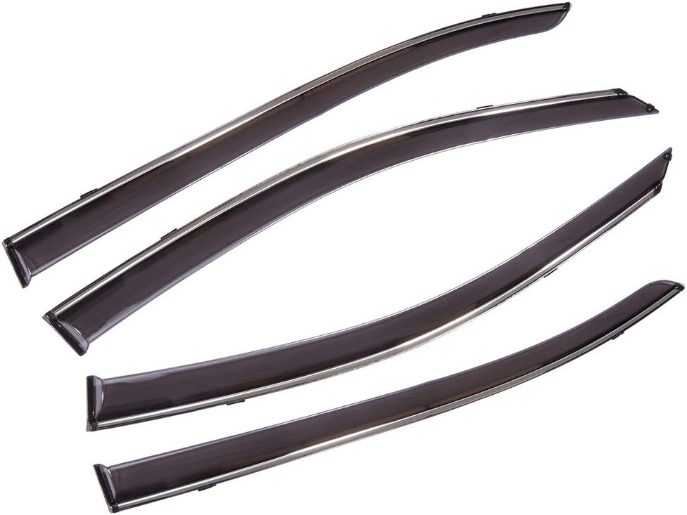 SCITOO Outside Mount Window Visor Deflector Rain Guard Dark Smoke, 4 Pcs Set Fit for 2013-2017 for Honda for Accord