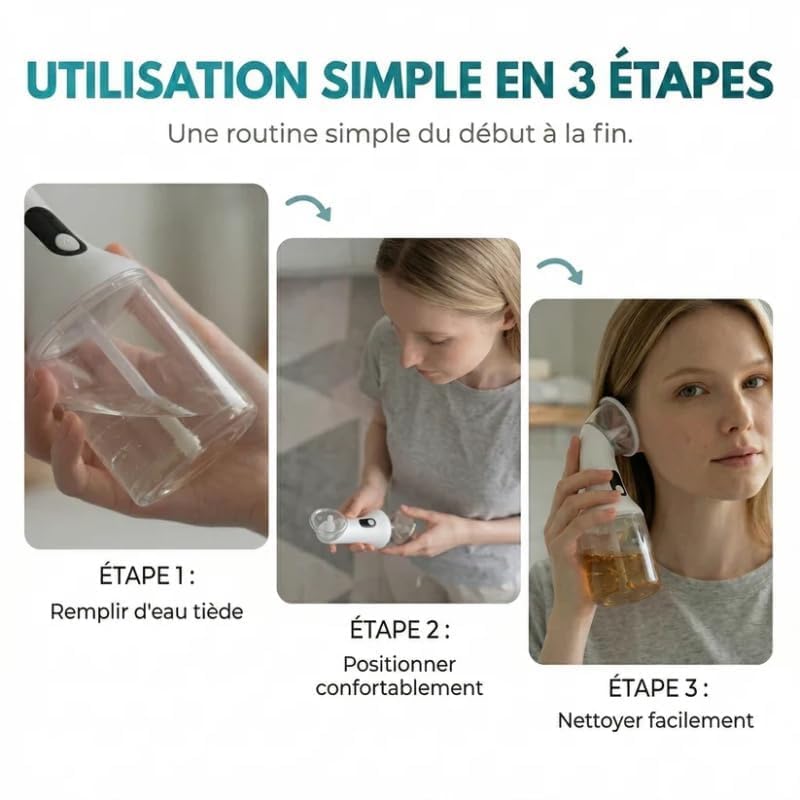 VeraSoin Nettoyeur d'Oreilles Pro, Utilisation Facile Aide À Retirer L'excès De Cire Pour Une Hygiène Quotidienne