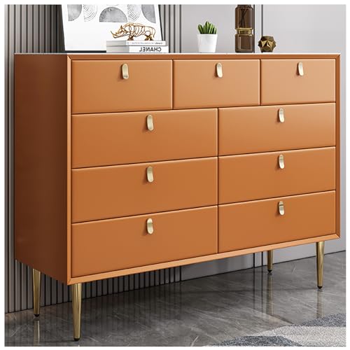 FICHET Commode Blanche Commode à 9 Tiroirs, Dressers Bedroom Funiture, Rock Slab Countertop Wood Dresser, Chest of Drawers Dresser for Bedroom, Larger Drawer...