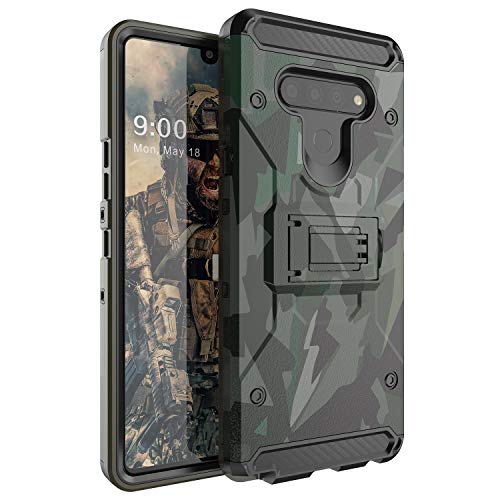 HUATRK LG Stylo 6 Case Man Kickstand Heavy Duty Shockproof Protective Camo Case Camouflage