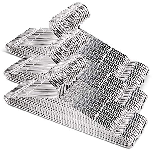 Tosnail 50 Pack Stainless Steel Strong Wire Metal Hangers Heavy Duty Clothes Hangers - 16.5 Inches