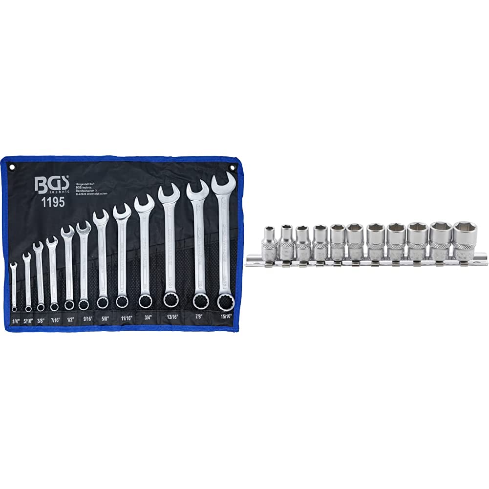 Jeu de clés mixtes en pouce et douilles six pans BGS 1195 2433
