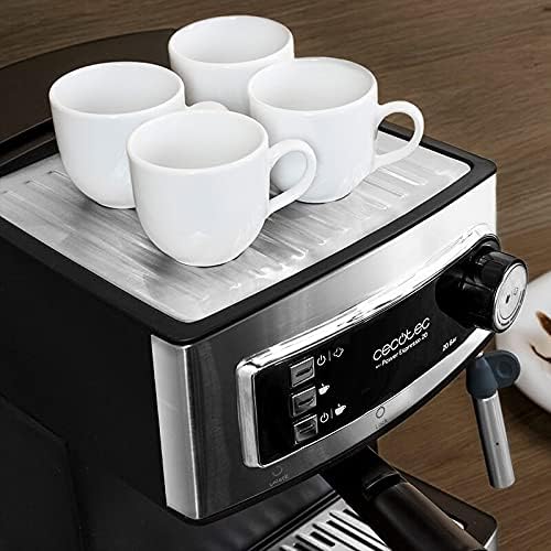 Cecotec Power Espresso 20 espressomachine met espressomachine, melk,  sproeier, roestvrij staal, waterreservoir van 1,5 liter, 850 W, geluidsloos  bij 0 dB, energie-efficiëntieklasse in zilver/zwart : Amazon.nl: Wonen \u0026  keuken