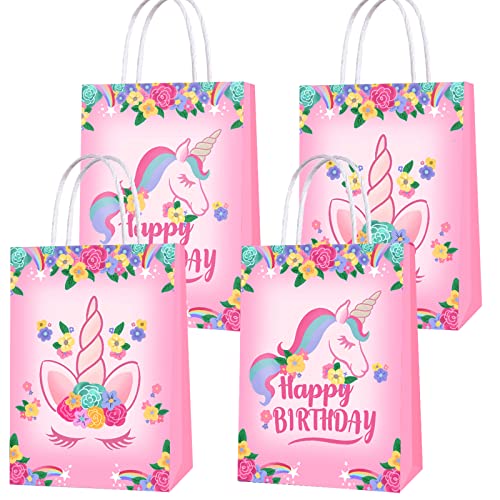 Baosu Paquete de 16 Sobres de Unicornio Bolsas de Dulces-Bolsas de Papel de Unicornio- Decoraciones de Fiesta de cumpleaños de Unicornio Cover