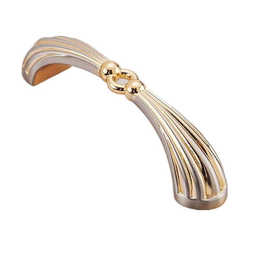 Stnyanxd Gold 96Mm Antique Cabinet Drawer Handles 2Pcs Silver Zinc Alloy Classical Furniture Handle 96Mm(Gold 96Mm)