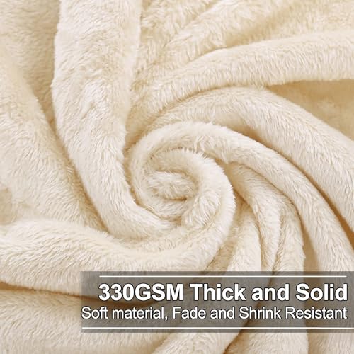 Image of Cotton Bolls Textiles Cozy Plush AC Blanket for Single Bed, Lightweight All Season Blanket, Ultra Soft Blanket for AC Room, Mild Winter, Can Be Used as Bedsheet in Winter, 60x90 Inches, Cream