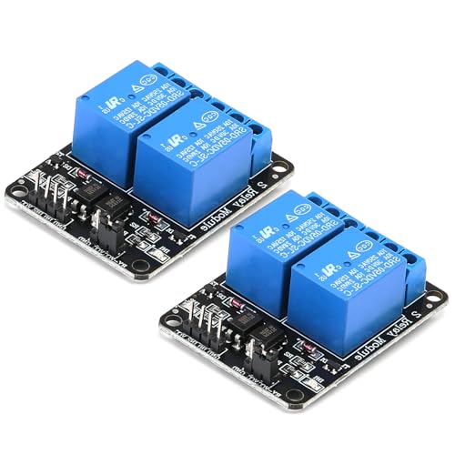 Yizhet 2 Piezas Módulo de Relé 230V DC 5V 2 Canales Relay Acoplador Óptico Adecuado para Arduino PIC AVR MCU DSP Arm
