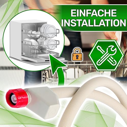Aquastop Schlauch Spülmaschine Typ 1ES-L Schlauchlänge 1,5 m Gesamtlänge 2,19 m Ventil Ø 3/4 Wasserstop Zulaufschlauch 1885090400 1760360100 für Beko - MADE IN EU - ONIX TECH