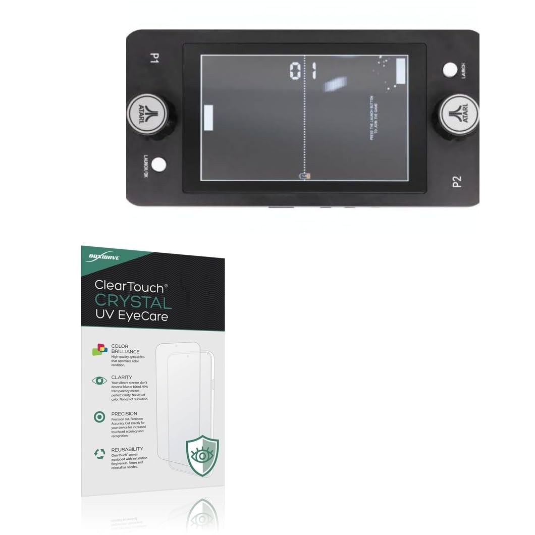 BoxWave Screen Protector Compatible With UNIS Atari Mini PONG Jr. - ClearTouch Crystal Anti-UV EyeCare (2-Pack), Filters out Harmful Blue Light Reduce Fatigue