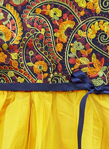 Image of A.T.U.N. (All Things UBER Nice) Girl's Skater Knee Length Embroidered Sleeveless Stylish Party Dress