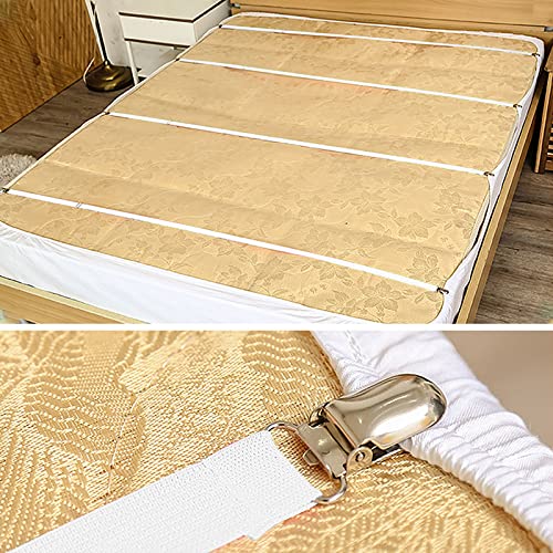 iYinJuan 4 Stück Verstellbare Bettlakenspanner, 60-240cm, Elastische Lakenspanner, Bettlakenhalter Bettlaken Greifer Hosenträger für Matratzen Spannbetttücher Flachbetttücher - Image 7