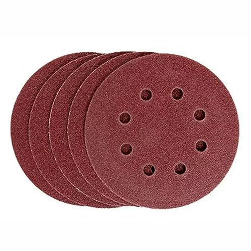 Kit 50 Disco De Lixa Aderente Com 8 Furos 125mm Pluma Lixadeira Roto Orbital Fertak Grão # 40