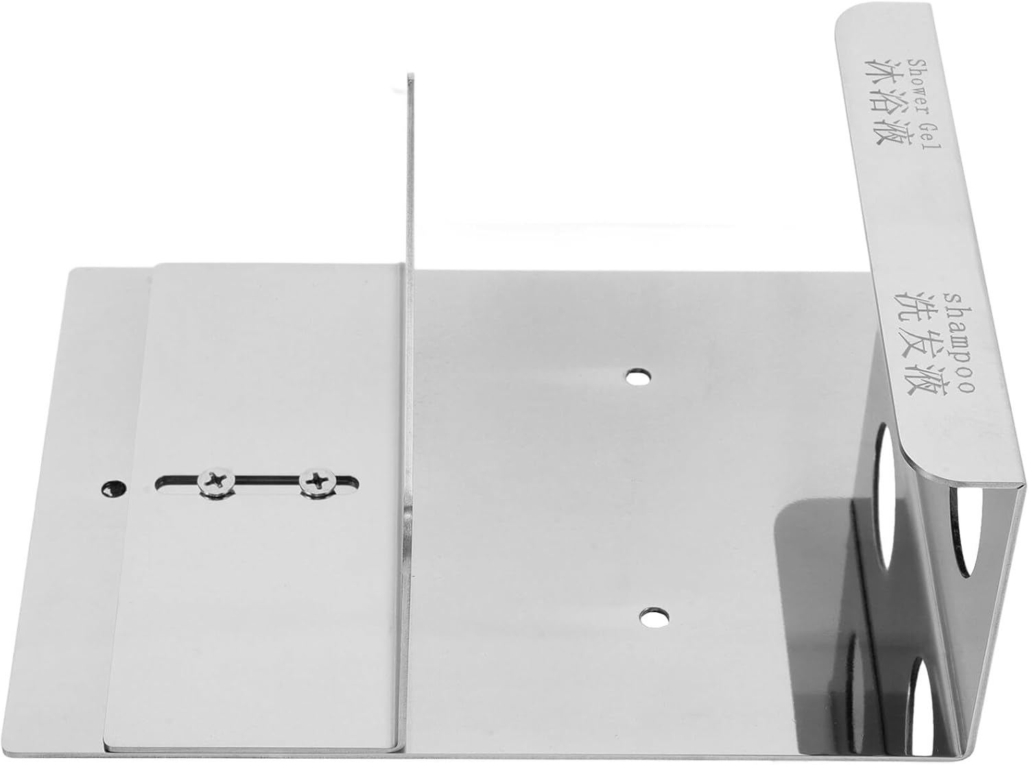 Wall Mount Shampoo and Lotion Dispenser Holder, Stainless Steel No-drill Double Pump Bottle Rack for Bathroom Shower, Sturdy Shower Gel and Hand Soap Storage Organizer