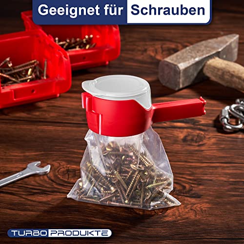TURBO PRODUKTE Snackspender 3er Set - Wiederverwendbarer - Gadget für Cornflakes, Nussspender, Süßigkeiten uvm. - Luftdichter Tütenverschluss