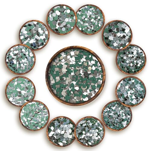 Brinda ventures YAVIX 12 Variety Mirrors Shapes for Crafts | Perfect for Lippan, Fabric, Mandala Art, Jewelry Making | 660 Medium and 1260 Small Shapes Mirrors, Total 1920 Pieces (Combo of 12) (Image - 1)