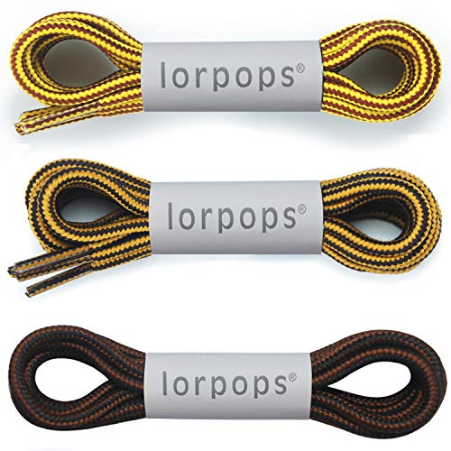 Image of Round Boot Laces [3 Pairs] Heavy Duty and Durable Shoelaces for Boots,Diameter: 3 /16 inch Work Boots & Hiking Shoes